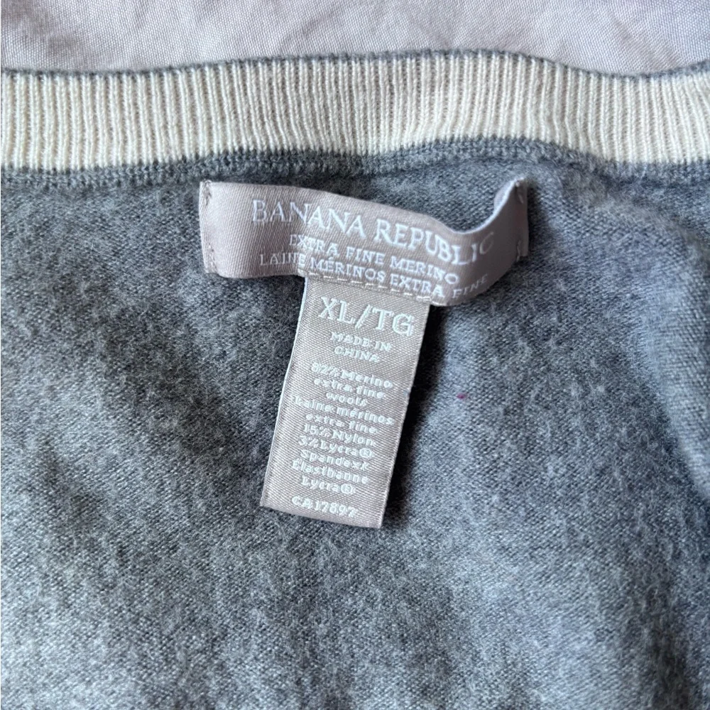 Banana Republic Grey Women's Cardigan Merino Wool Blend Long Sleeve Size L/M - Picture 5 of 5